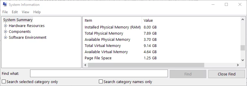 System-Insformation-RAM-check